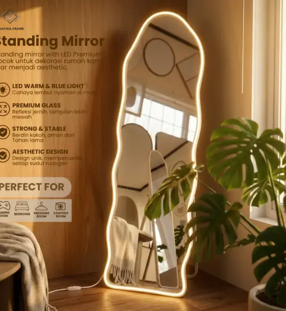 Standing mirror full body rubber aesthetic, Abstrak 40x153 Premium di Soreang, Bandung