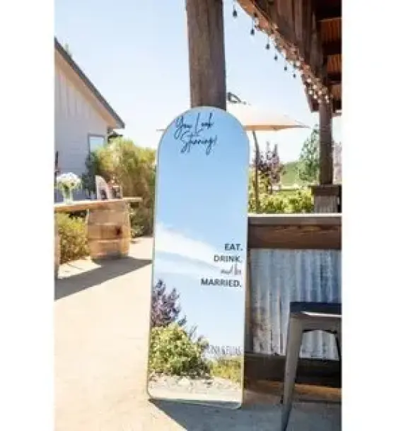 Standing mirror wedding sign 40 X 122 CM / Welcome Sign Wedding Mirror Arch / Wedding Signage Aesthetic di Kadipaten, Tasikmalaya