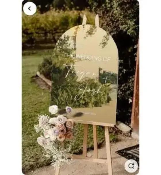 Cermin Aesthetic 40x85 cm Oval Welcome Mirror Wedding Custom Nama Tanggal di Pagerageung, Tasikmalaya