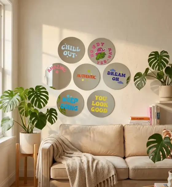 Wall Mirror Quotes Aesthetic Motif Tulisan | Cermin Dekorasi Rumah Modern di Cimaung, Bandung
