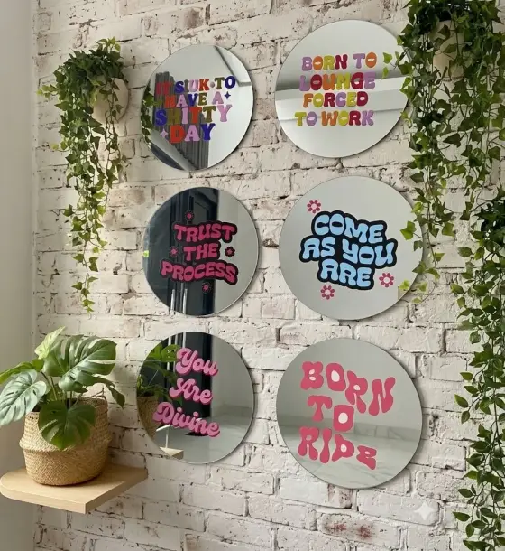 Cermin Gantung Motif Quote Aesthetic | Hiasan Dinding Kamar Kekinian di Bandar Lampung