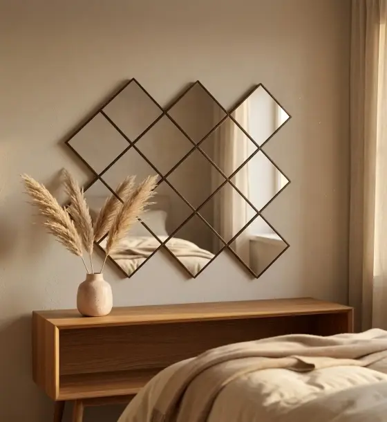 Wall Mirror Cermin hias persegi tempel dinding aesthetic kotak premium di Cibatu, Garut