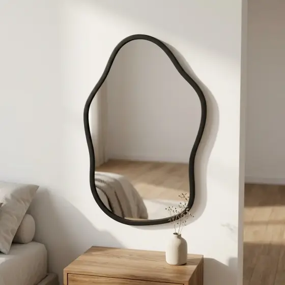 Cermin Gantung 40x60 cm Minimalis Modern | Cermin Dinding list rubber model shape D di Gedebage, Bandung