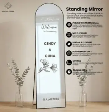 standing mirror wedding sign 40 X 153CM / Welcome Sign Wedding Mirror Arch / Wedding Signage Aesthetic