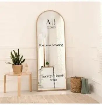 standing mirror wedding sign 30X122 CM / Welcome Sign Wedding Mirror Arch / Wedding Signage Aesthetic