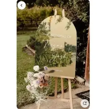 Cermin Aesthetic 40x85 cm Oval Welcome Mirror Wedding Custom Nama Tanggal