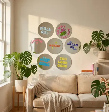 Wall Mirror Quotes Aesthetic Motif Tulisan | Cermin Dekorasi Rumah Modern
