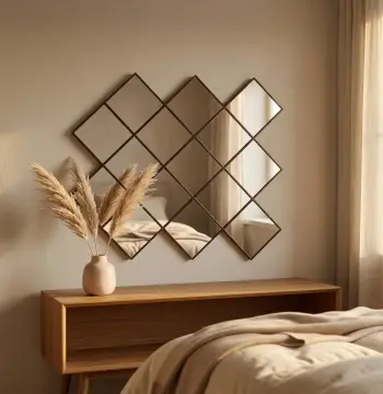 Wall Mirror Cermin hias persegi tempel dinding aesthetic kotak premium