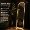 Standing Mirror Oval Round LED Rubber Aesthetic Full Body Oval 40X153 Premium Thumbnail 1