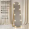 Standing Miror with Lampu Bulat aestetic ukuran 40x153 cm full body jumbo Thumbnail 1
