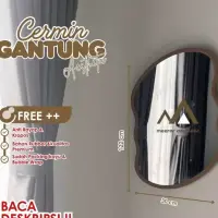 Cermin Gantung 40x60 cm Minimalis Modern | Cermin Dinding list rubber model shape B Thumbnail 5