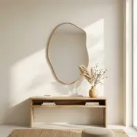 Cermin Gantung 40x60 cm Minimalis Modern | Cermin Dinding list rubber model shape C Thumbnail 1